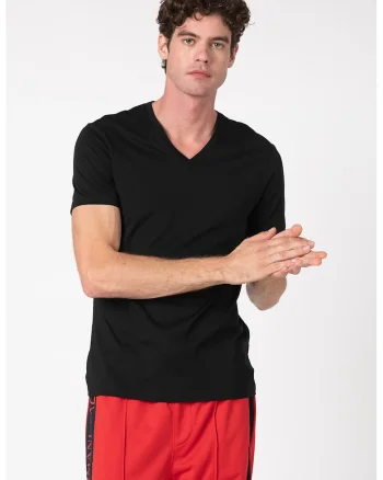 Tricou slim fit cu decolteu in V