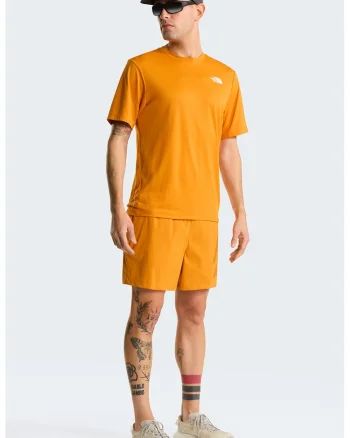 Tricou cu imprimeu logo pe partea din spate pentru fitness 24/7, Portocaliu