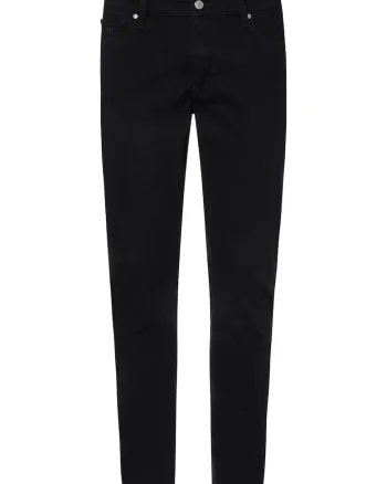 Blugi slim fit cu detalii logo, Negru