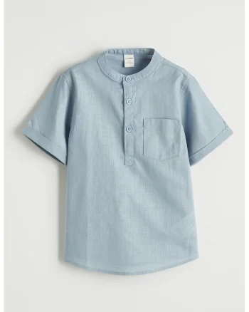 Tricou cu buzunar aplicat, Albastru glaciar