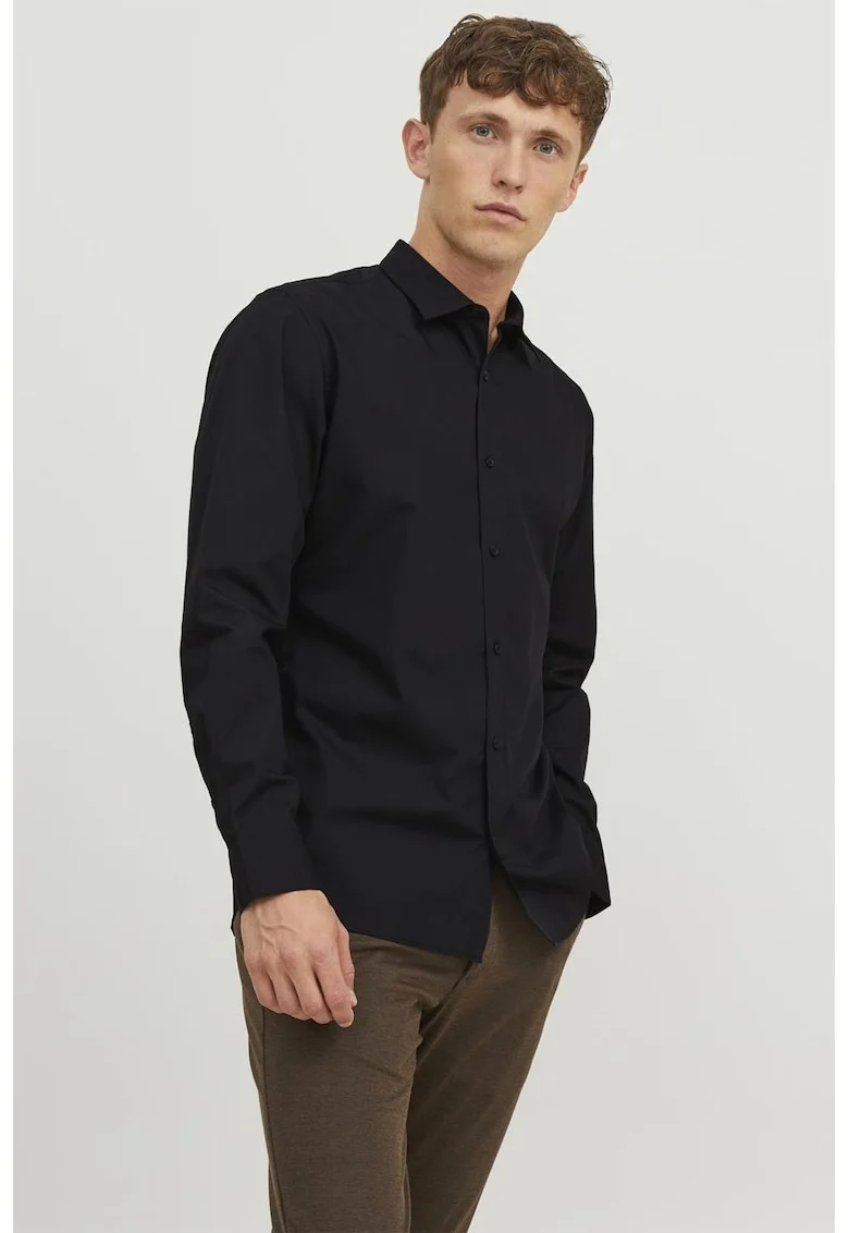 Camasa slim fit din amestec de bumbac