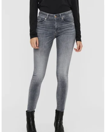 Blugi skinny cu talie medie, Gri