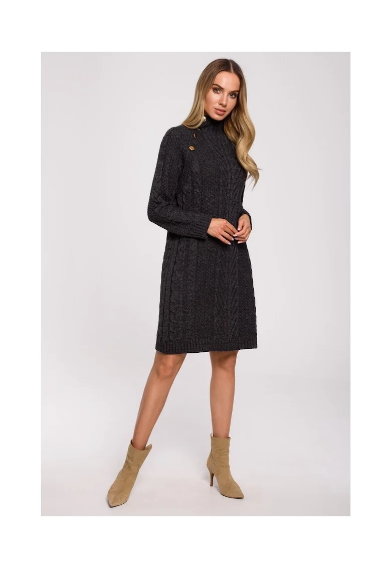 Rochie dama,  Acril/Poliamida, Negru, Gri grafit