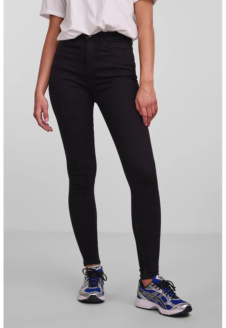 Blugi slim fit cu talie medie, Negru
