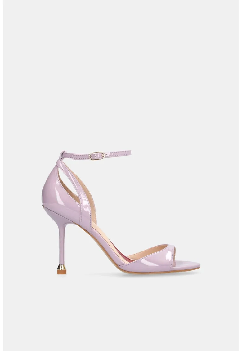 Sandale stiletto de piele lacuita, Lila
