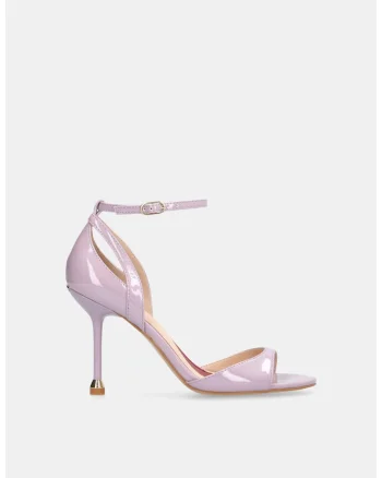 Sandale stiletto de piele lacuita, Lila