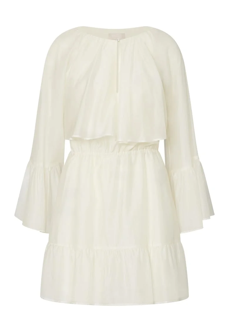 Rochie mini cu volane, Alb