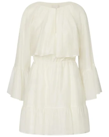 Rochie mini cu volane, Alb