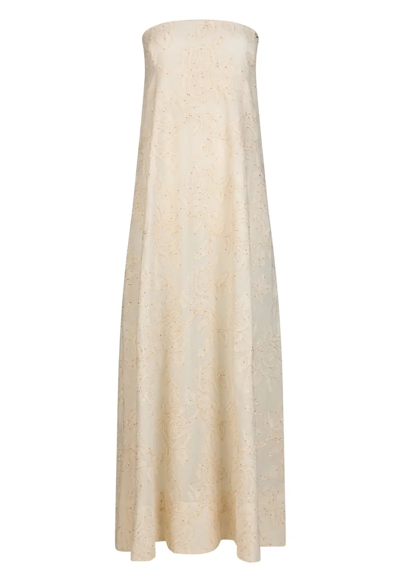 Rochie maxi fara maneci, Alb