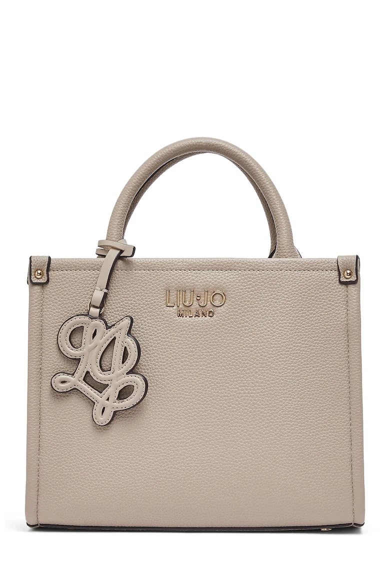 Geanta cu bareta logo detasabil de umar, Bej