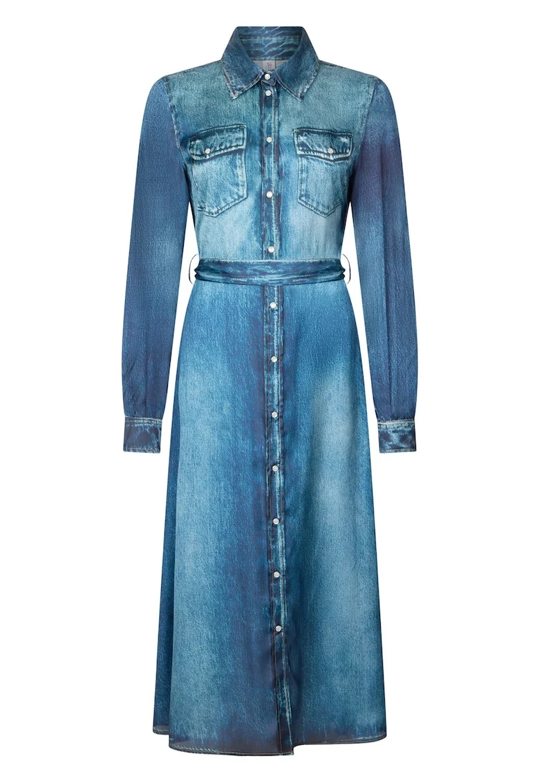 Rochie miid cu nasturi, Albastru