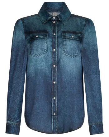 Camasa cu aspect de denim, Albastru