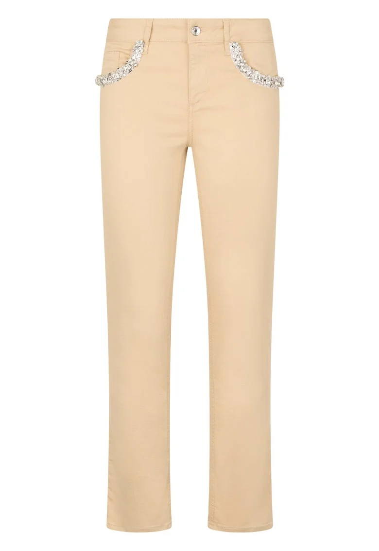 Blugi skinny cu talie medie, Bej