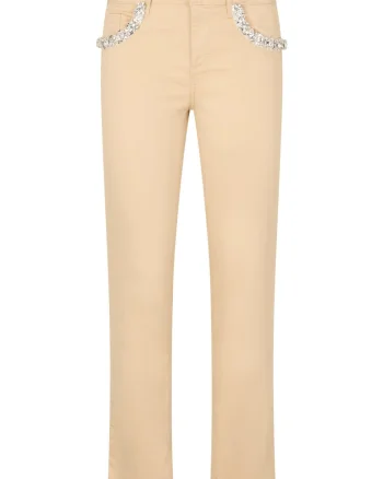 Blugi skinny cu talie medie, Bej