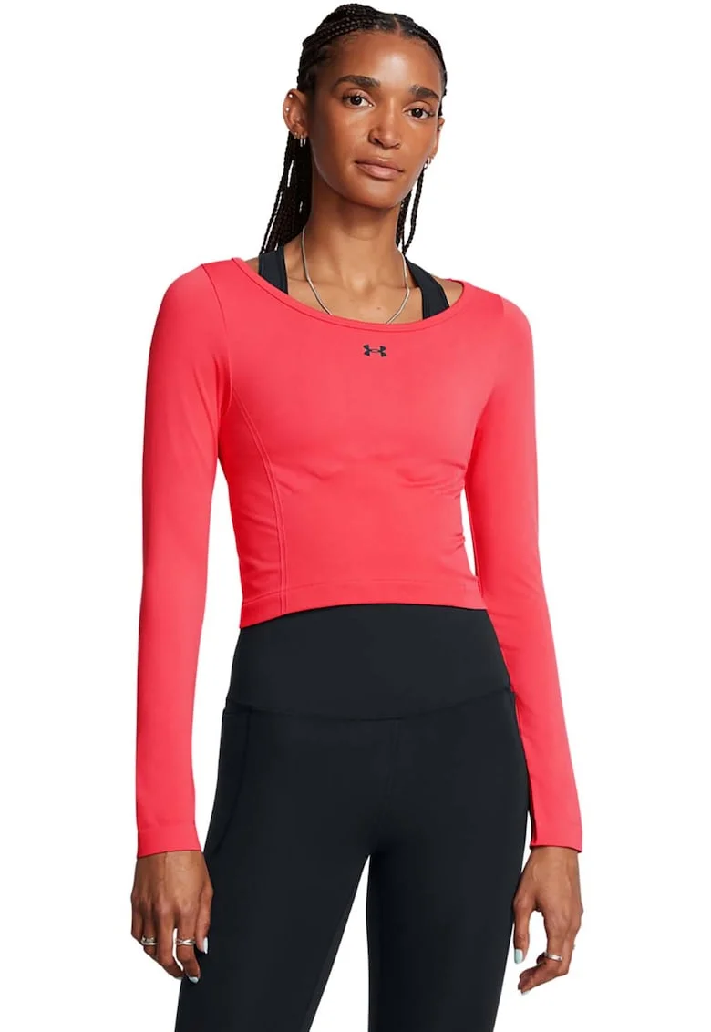 Bluza cu decolteu rotund, pentru antrenament, Rosu