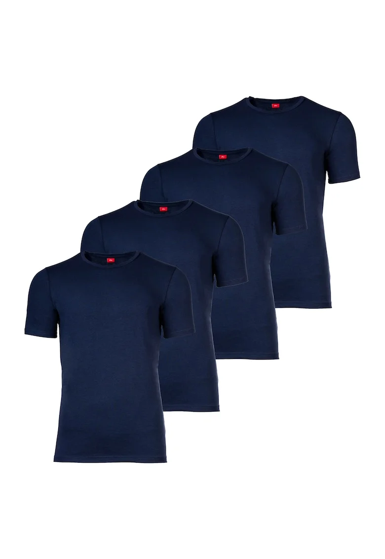Set de tricouri cu decolteu rotund - 4 piese, Bleumarin
