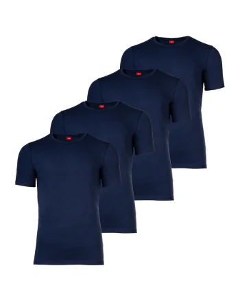 Set de tricouri cu decolteu rotund - 4 piese, Bleumarin