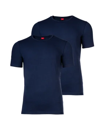 Set de tricouri cu decolteu la baza gatului - 2 piese, Bleumarin