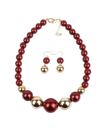 Set Colier si cercei 5674, Visiniu