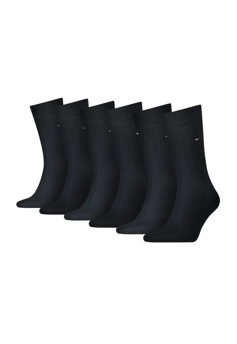 Set de sosete lungi cu monograma discreta - 6 perechi, Bleumarin