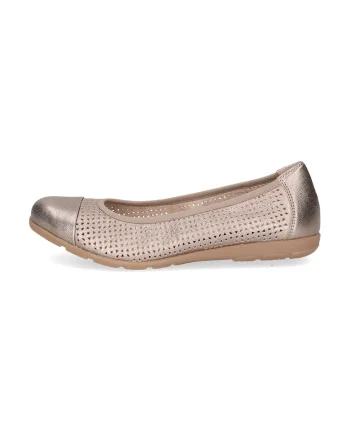 Balerini de piele cu design cu decupaje, Auriu