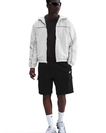Pantaloni scurti de trening cu buzunare cu clapa, Negru