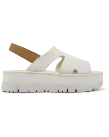 Sandale slingback Oruga Up, Maro camel/Alb murdar