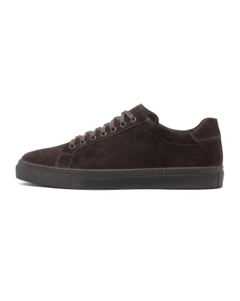 Pantofi sport de piele intoarsa Dilon, Maro inchis