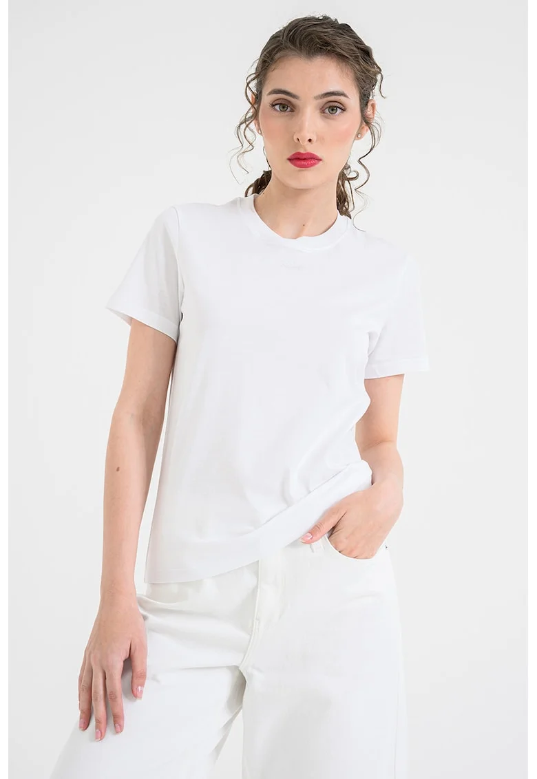 Tricou regular fit din bumbac organic Essential, Alb optic