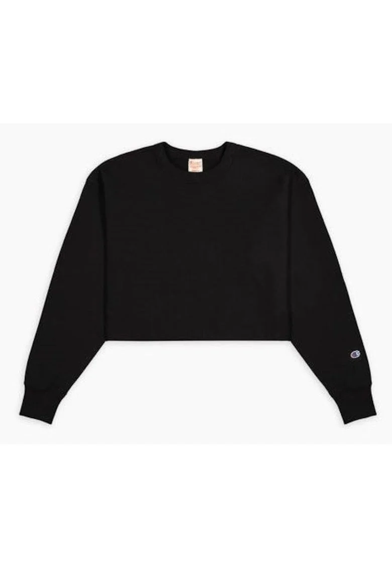 Bluza de trening crop cu decolteu la baza gatului,