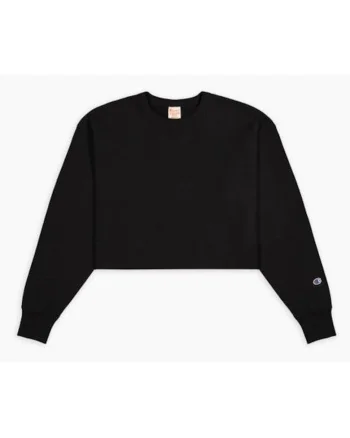 Bluza de trening crop cu decolteu la baza gatului,