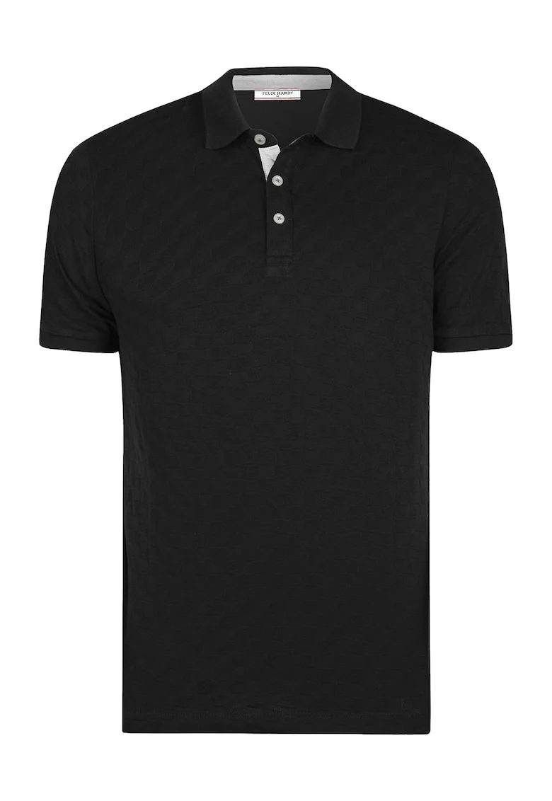 Tricou polo cu model uni, Negru