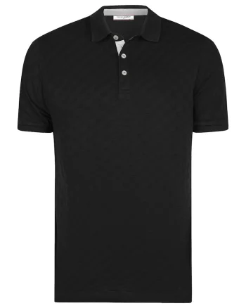 Tricou polo cu model uni, Negru