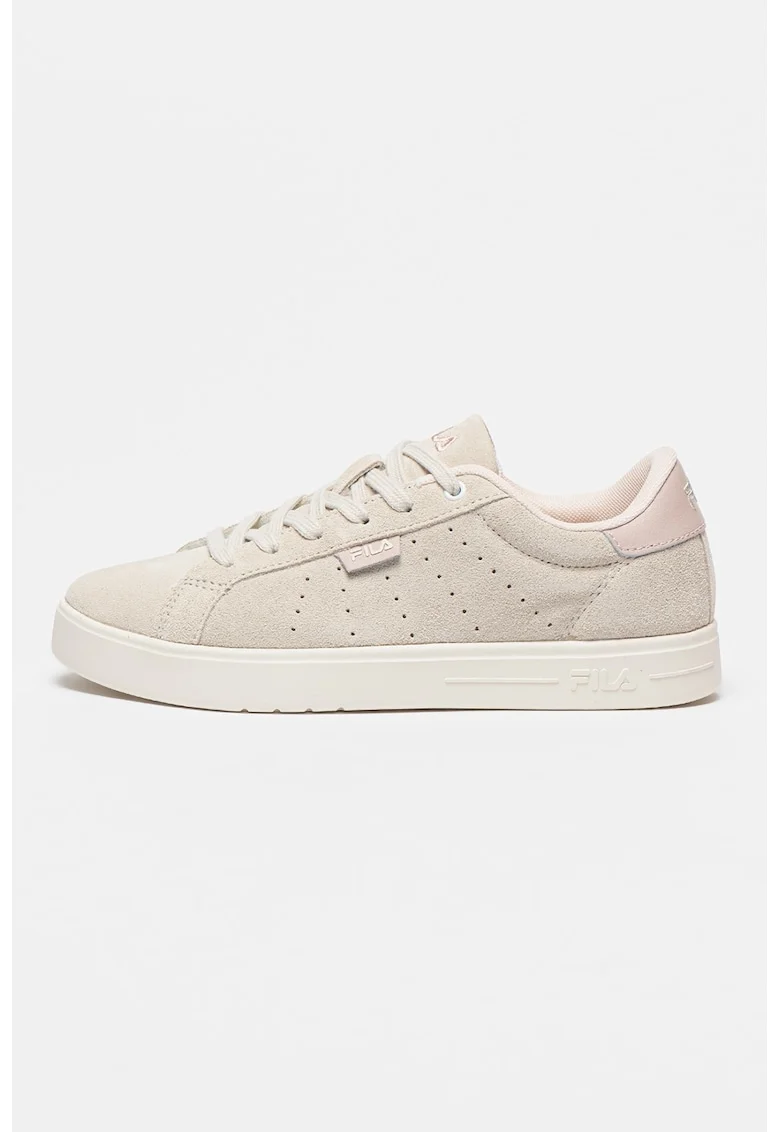Pantofi sport din piele intoarsa cu perforatii laterale Lusso, Verde pal/Lila pal