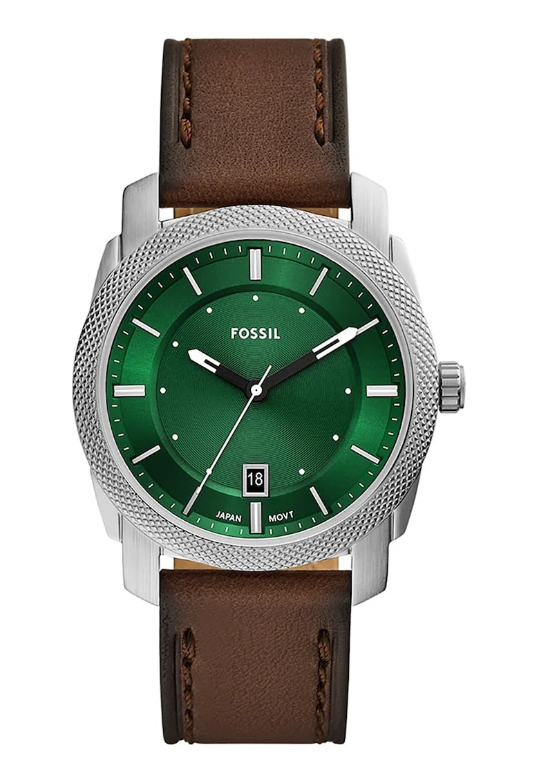 Ceas quartz cu o curea din piele, Maro