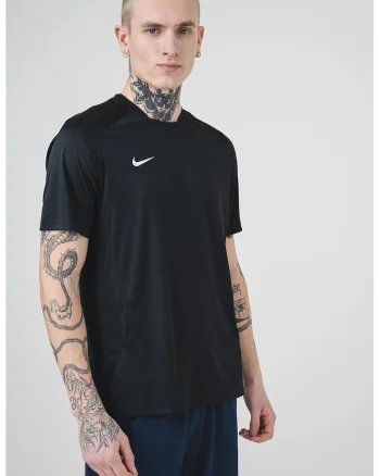 Tricou cu decolteu la baza gatului pentru fitness, Negru/Alb optic