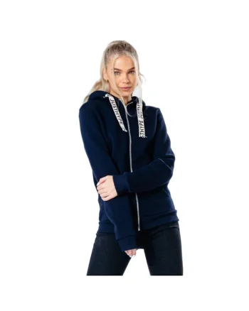 Hanorac dama,  Drawstring Zip Hoodie HYPWOMHOOD003, Albastru marin, Bleumarin
