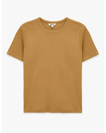 Tricou cu decolteu la baza gatului, din bumbac