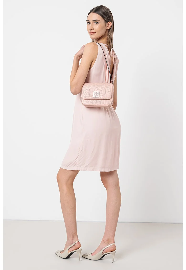 Rochie mini cu decupaj pe spate, Roz prafuit deschis