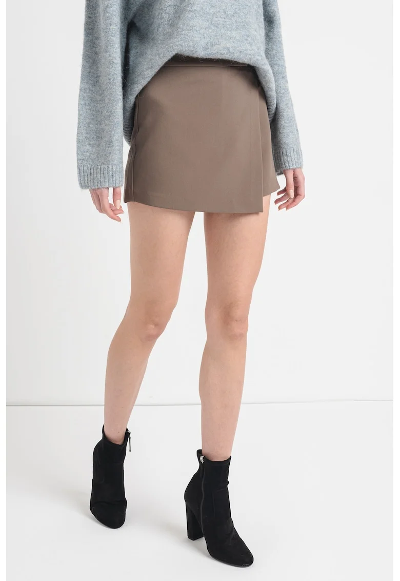 Fusta-pantalon cu talie inalta, Maro inchis