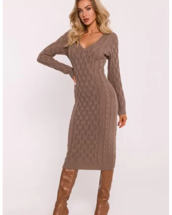 Rochie tricotata cu decolteu in V,  One Sizeqwdxz