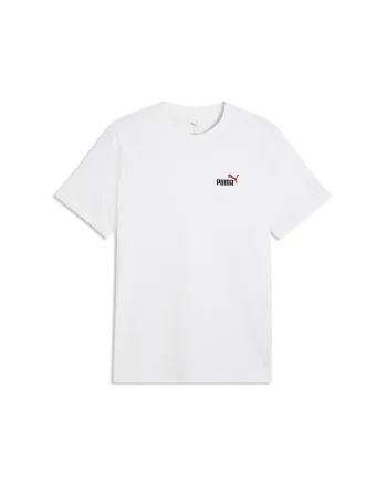 Tricou de bumbac cu decolteu la baza gatului si logo brodat Essentials 2, Alb/Negru/Rosu vermillion