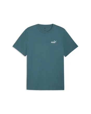 Tricou de bumbac cu decolteu la baza gatului si logo brodat Essentials 2, Alb/Turcoaz/Albastru petrol