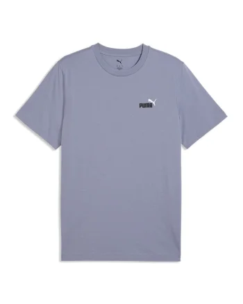 Tricou de bumbac cu decolteu la baza gatului si logo brodat Essentials 2, Gri
