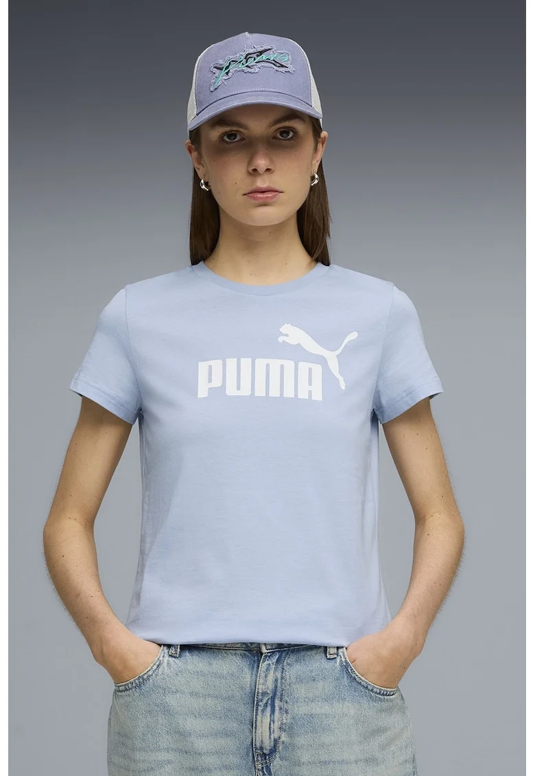 Tricou de bumbac ESS No. 1, Alb/Albastru lavanda