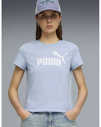 Tricou de bumbac ESS No. 1, Alb/Albastru lavanda