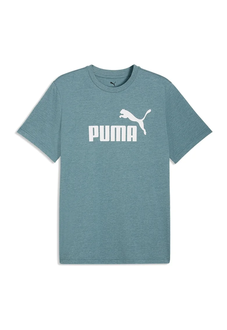 Tricou cu decolteu la baza gatului si logo, Verde/Alb optic