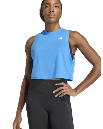 Top crop cu croiala lejera, pentru fitness, Albastru royal
