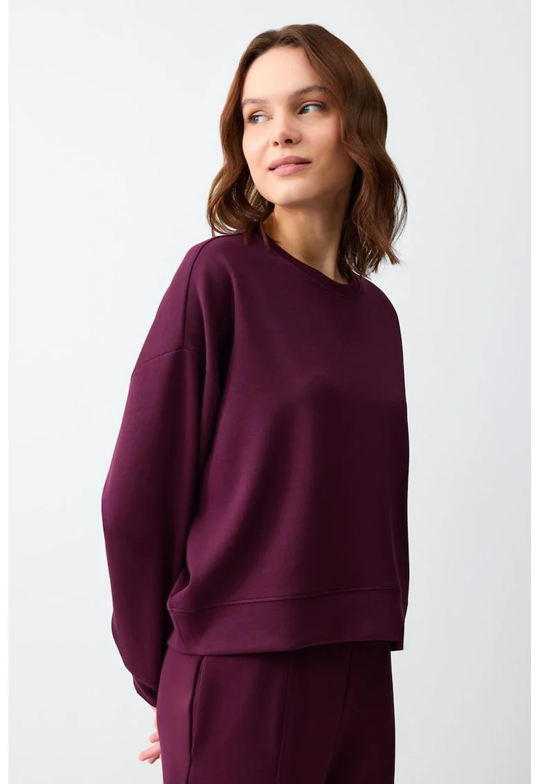 Bluza de trening din amestec de modal cu maneci cazute, Albastru lavanda