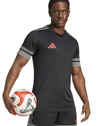 Tricou cu logo, pentru fotbal, Negru/Gri deschis